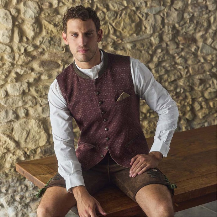 Schöneberger Trachten Couture Kilian Klederdrachtvest Voor Heren Lederhose Klederdrachtvest Blauw Lodenvest Oktoberfest 48 2607754302