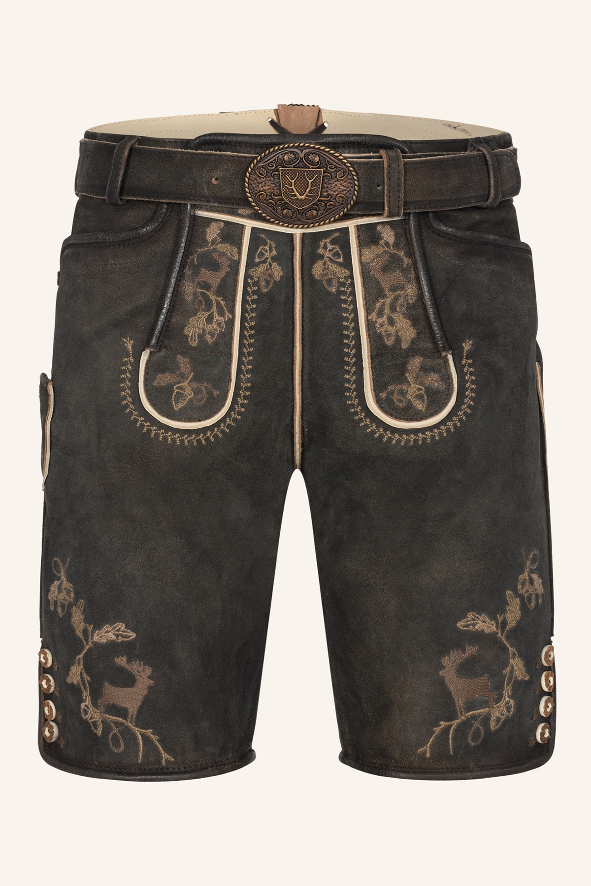 Lederhose Nero met riem