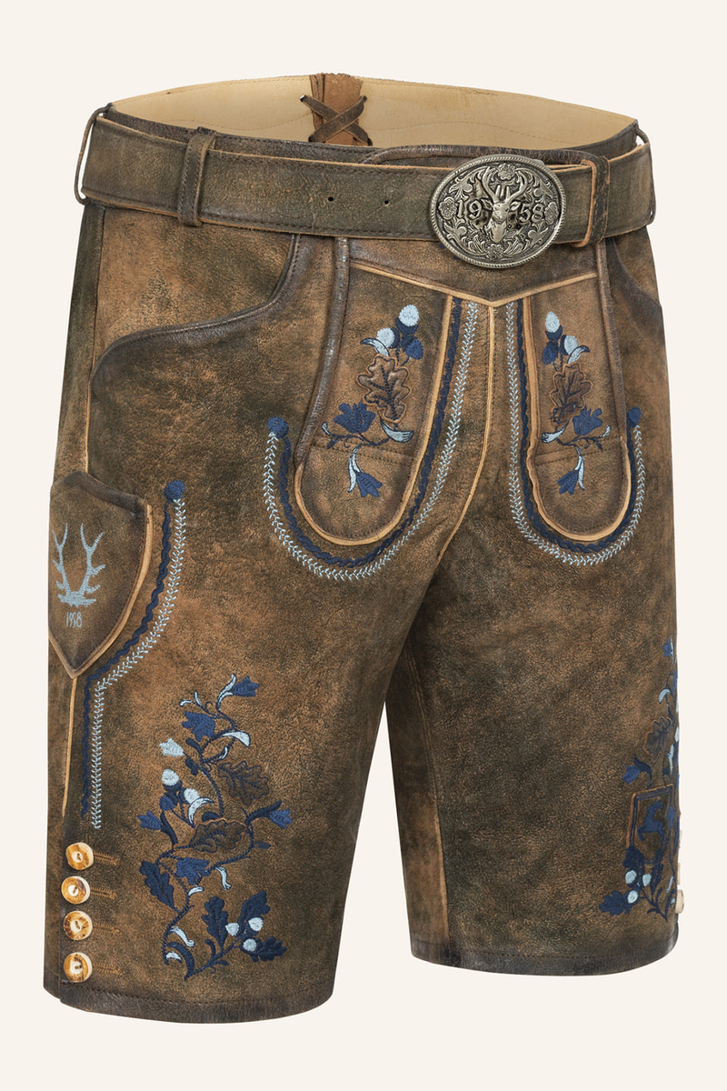 Lederhose Azzuro met riem