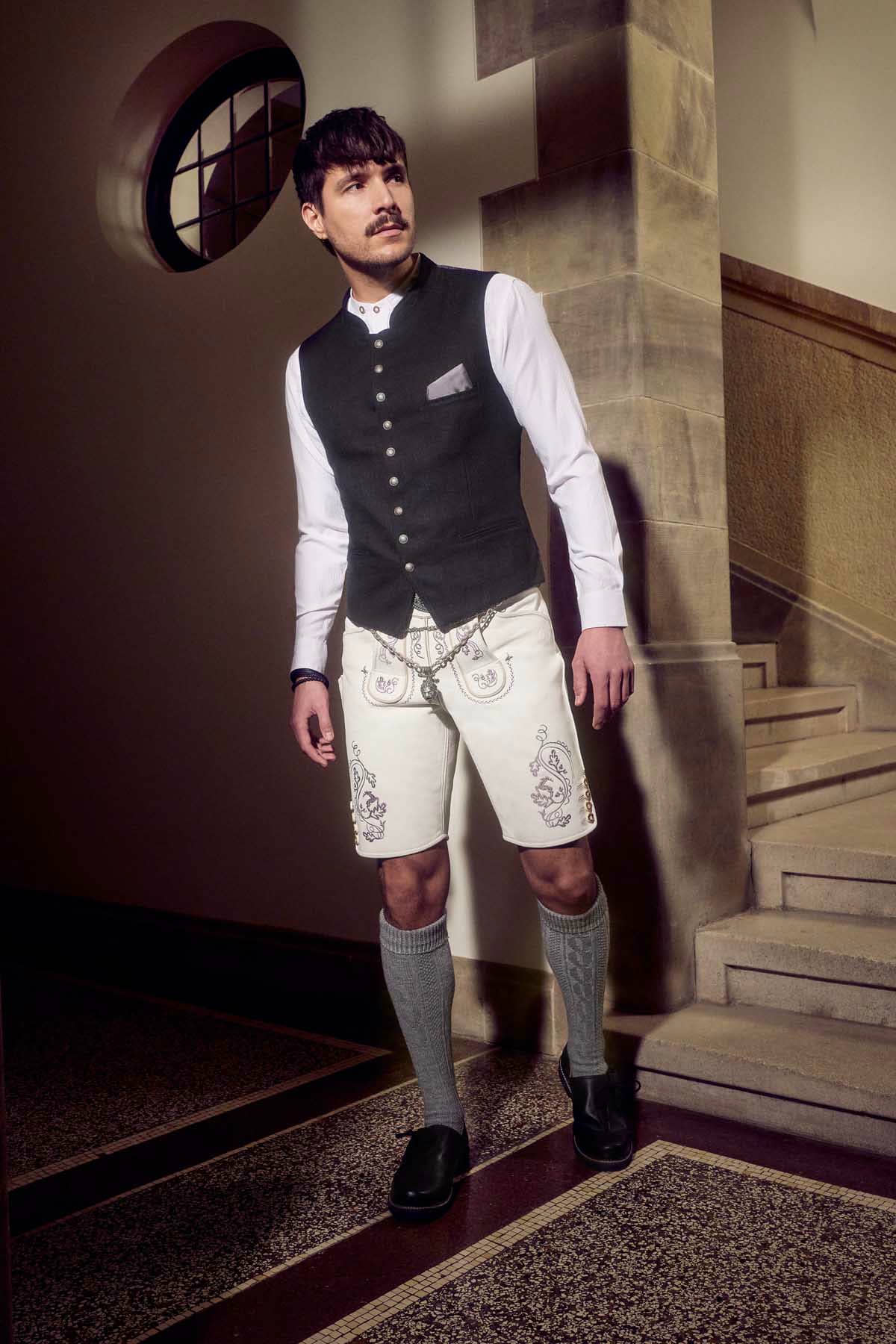 Lederhose Evan met riem