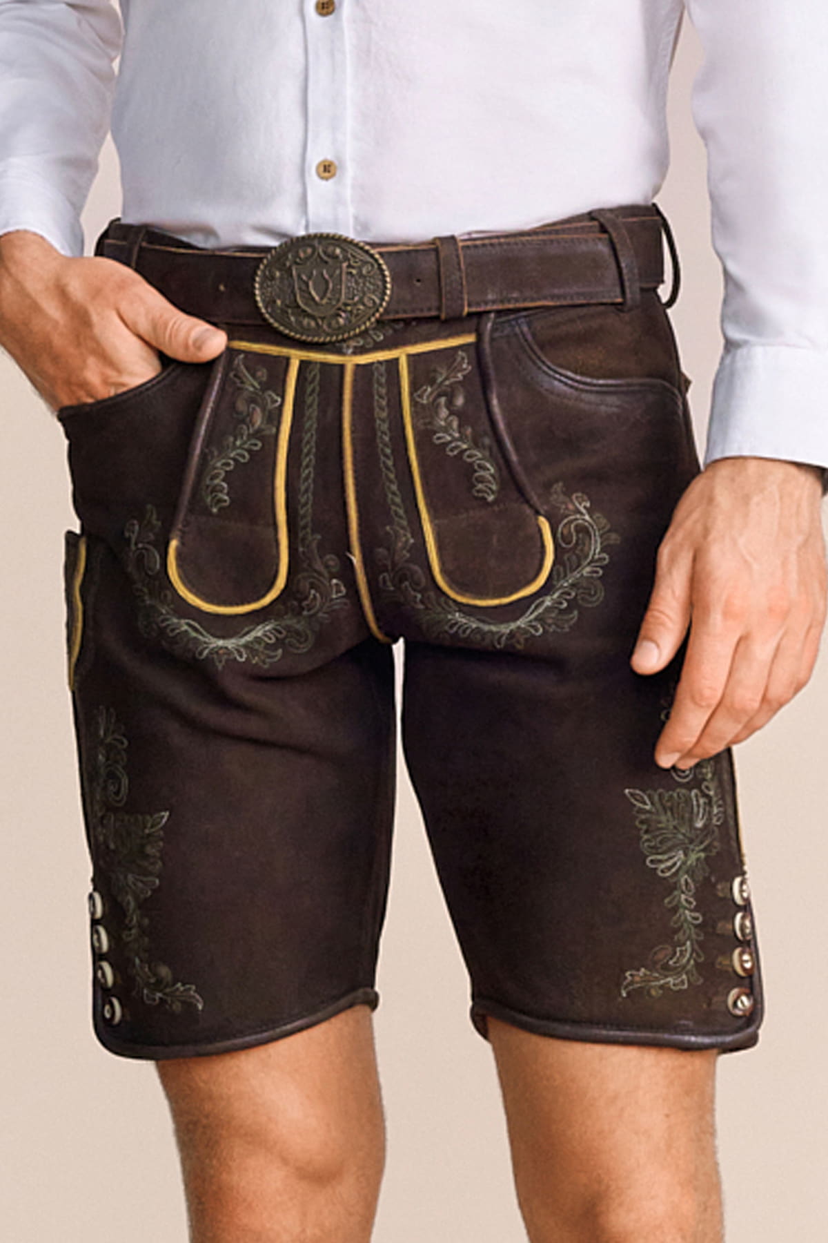 Lederhose Brandon met riem