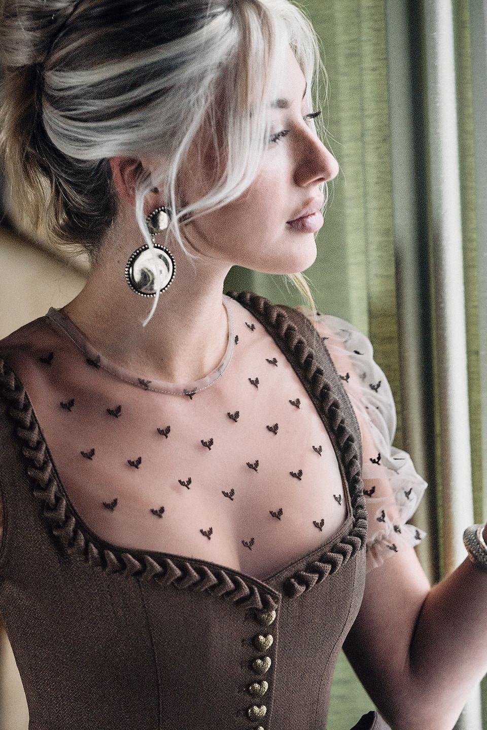 Dirndl blouse Koko Braun