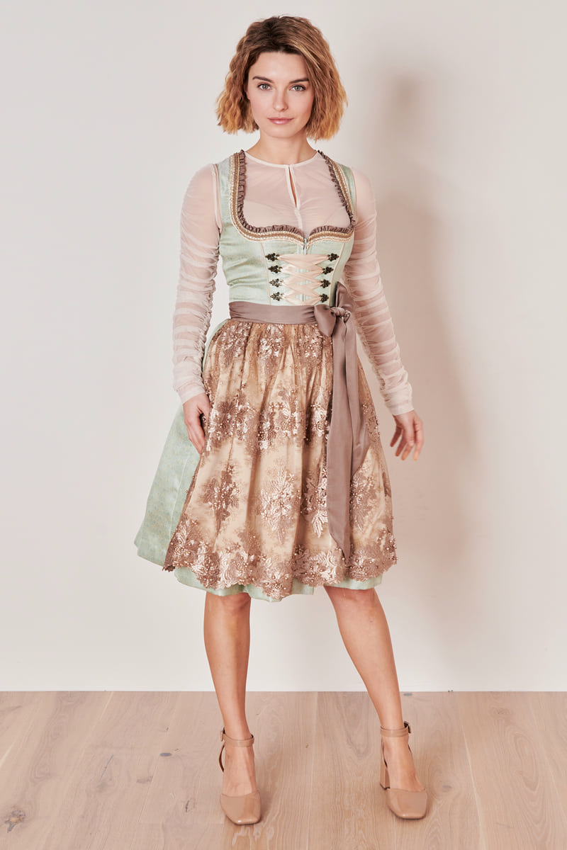Dirndl Mareike (60cm) in groen in de Krüger Dirndl Online Shop