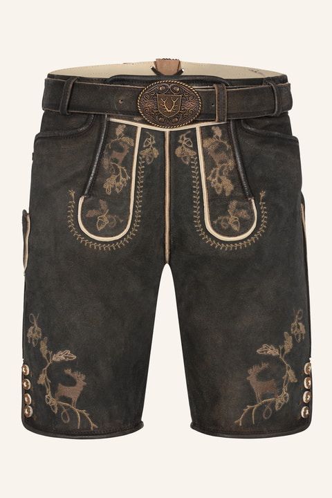 Lederhose Nero met riem