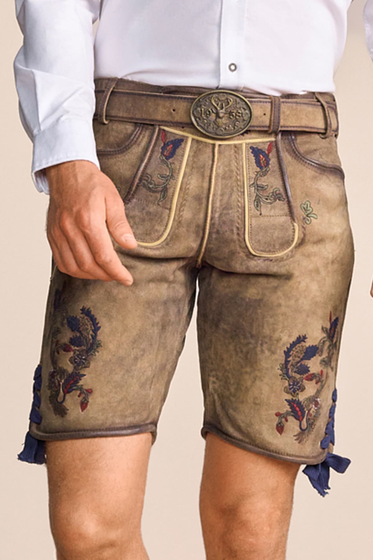 Lederhose Emil met riem