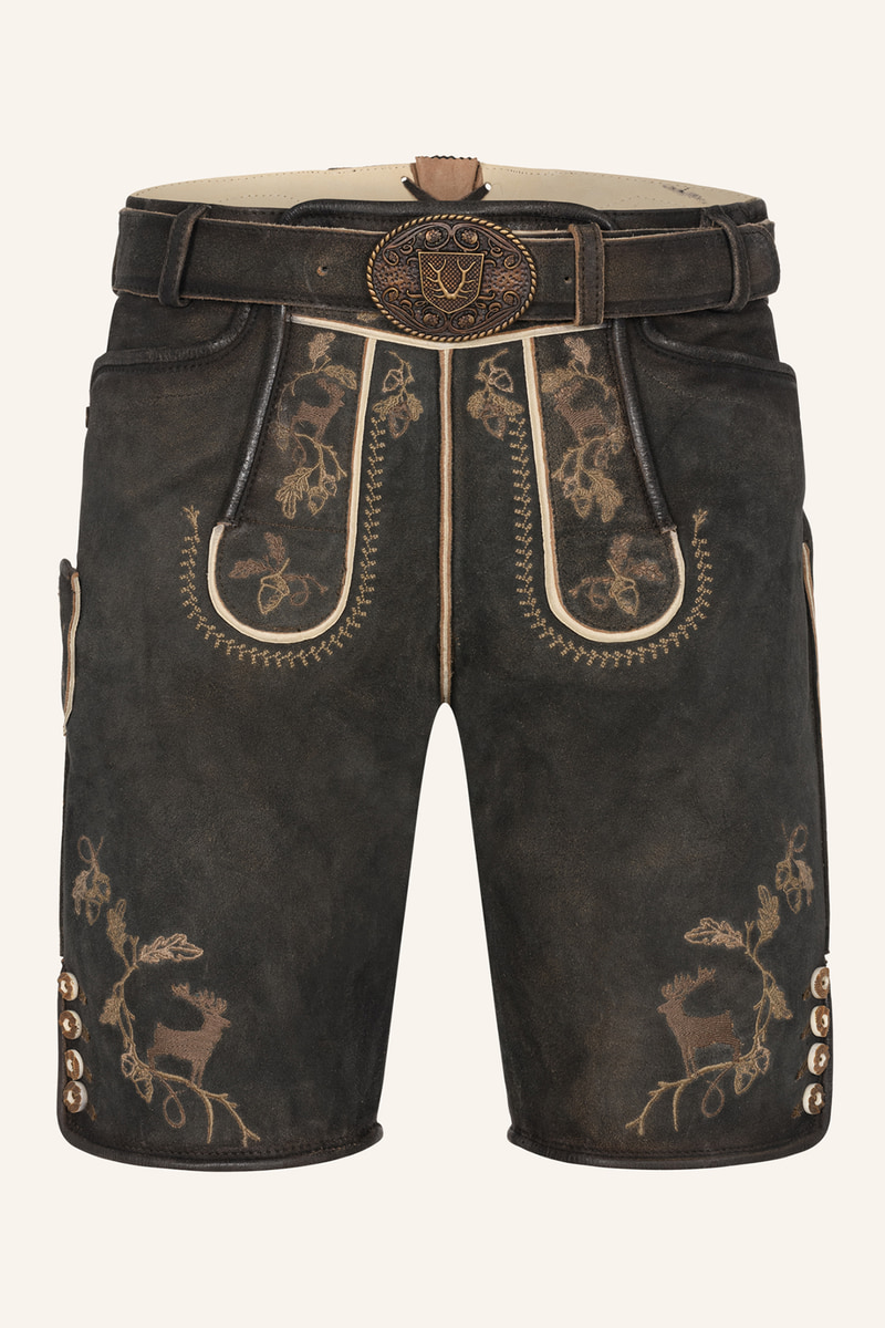 Lederhose Nero met riem