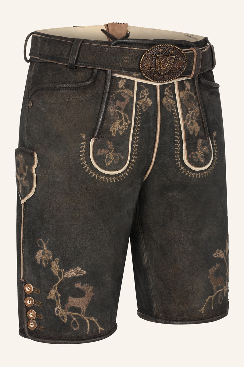 Lederhose Nero met riem
