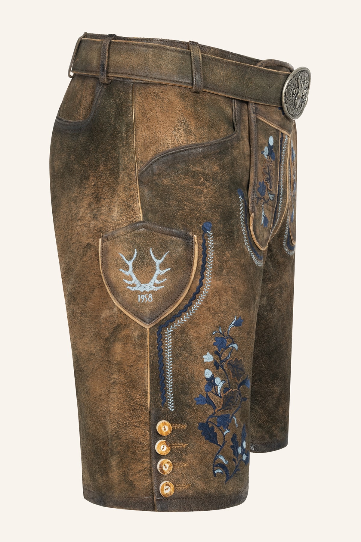 Lederhose Azzuro met riem
