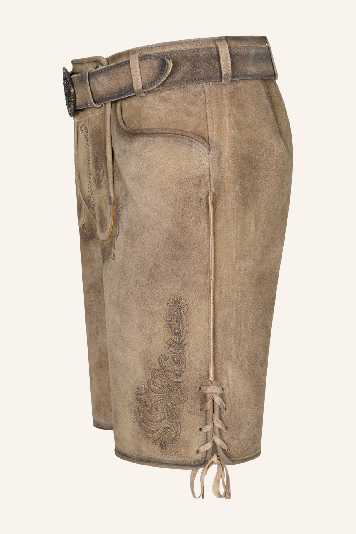 Lederhose Baldur met riem