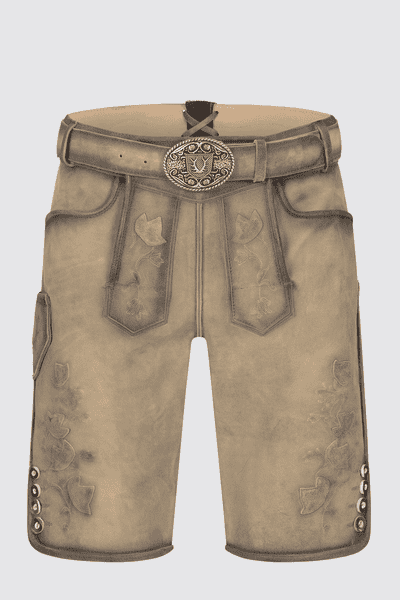 Heldere Overknee Lederen Broek Suède Donkerbruin Duitse Beierse Lederhosen (Duit