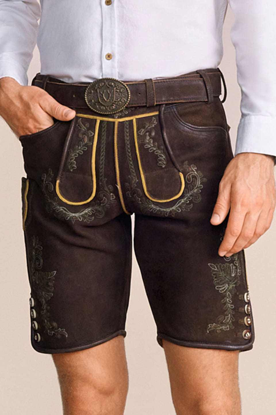 Lederhose Brandon met riem