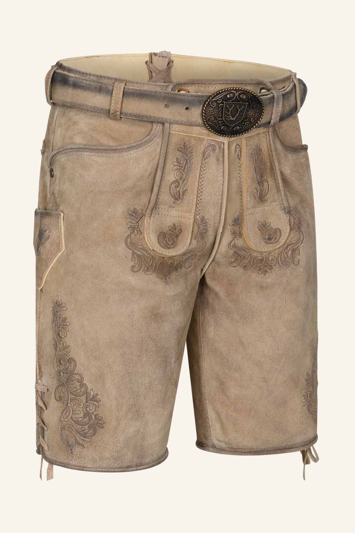 Lederhose Baldur met riem