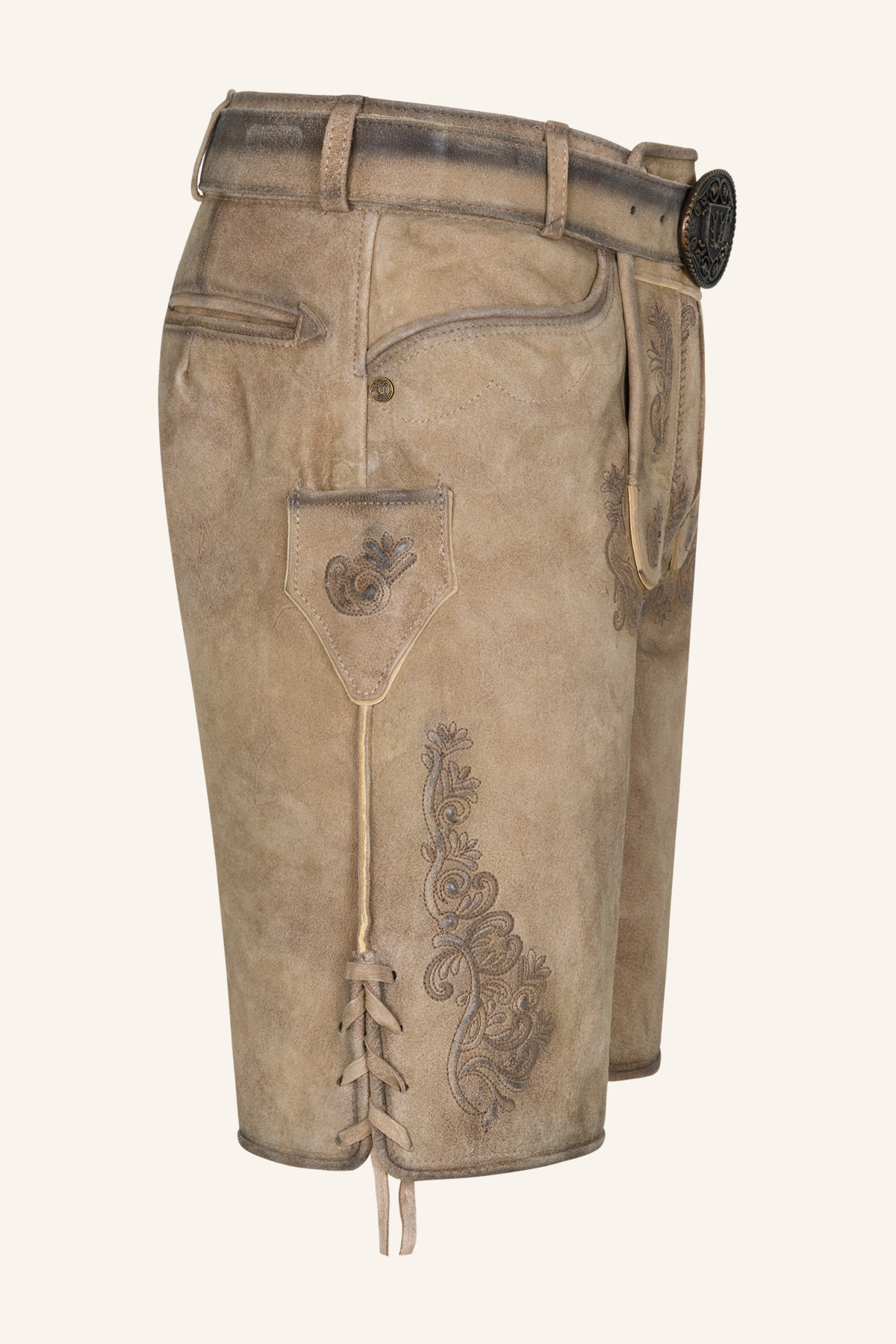 Lederhose Baldur met riem